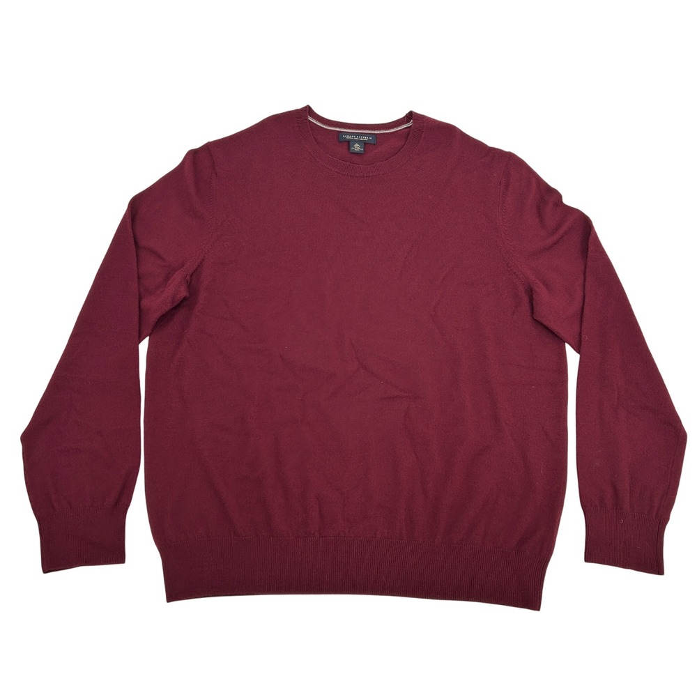 Banana Republic Extra‎ Fine Merino Wool Sweater Men's XL Burgundy Pullover